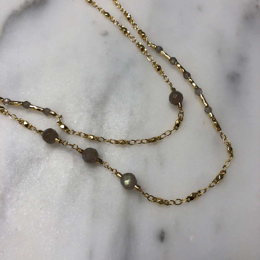 Gorjana Sol Gemstone Wrap Necklace